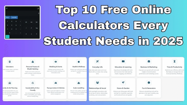Free online calculators for students in 2025 — math, science, physics, finance and homework tools